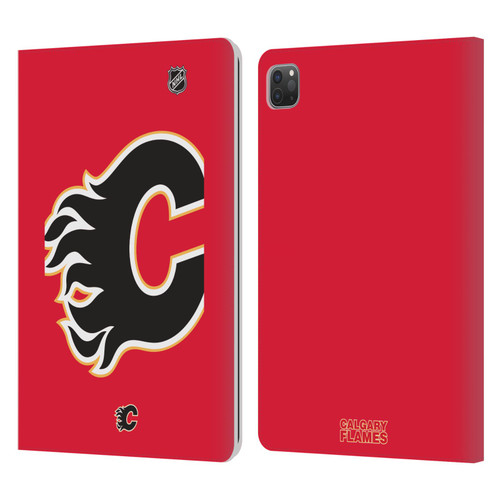 NHL Calgary Flames Oversized Leather Book Wallet Case Cover For Apple iPad Pro 11 2020 / 2021 / 2022