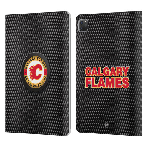 NHL Calgary Flames Puck Texture Leather Book Wallet Case Cover For Apple iPad Pro 11 2020 / 2021 / 2022