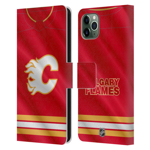 NHL Calgary Flames Jersey Leather Book Wallet Case Cover For Apple iPhone 11 Pro Max