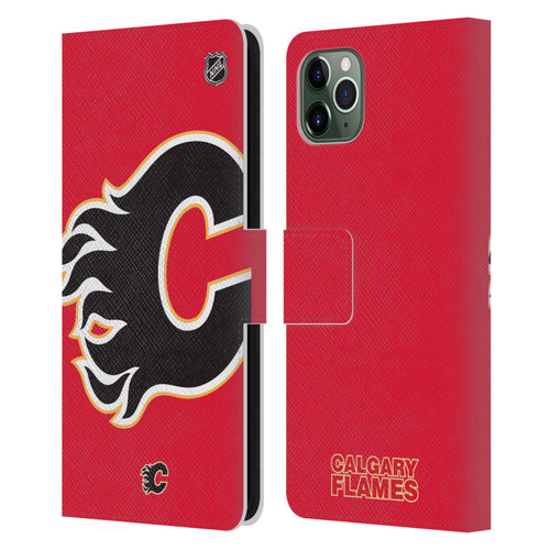 NHL Calgary Flames Oversized Leather Book Wallet Case Cover For Apple iPhone 11 Pro Max