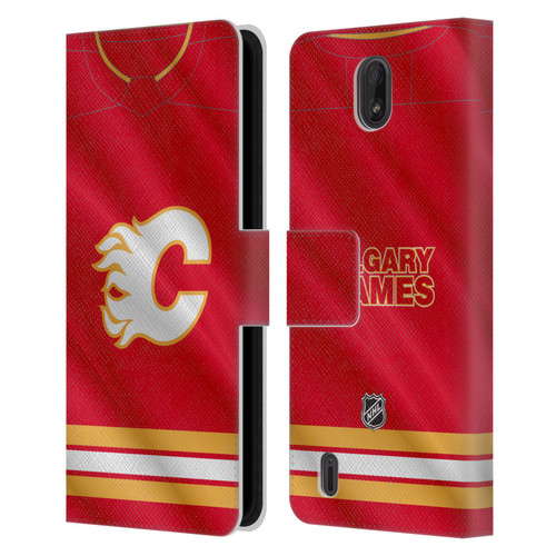 NHL Calgary Flames Jersey Leather Book Wallet Case Cover For Nokia C01 Plus/C1 2nd Edition