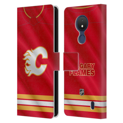 NHL Calgary Flames Jersey Leather Book Wallet Case Cover For Nokia C21