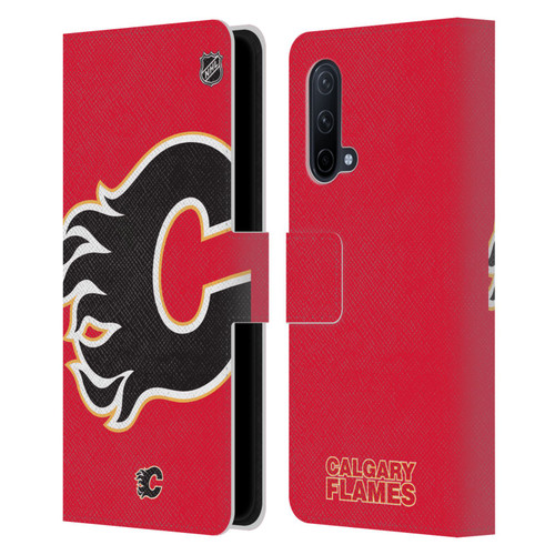 NHL Calgary Flames Oversized Leather Book Wallet Case Cover For OnePlus Nord CE 5G