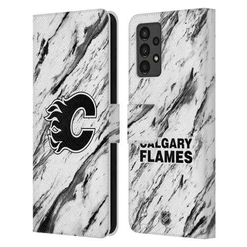 NHL Calgary Flames Marble Leather Book Wallet Case Cover For Samsung Galaxy A13 (2022)