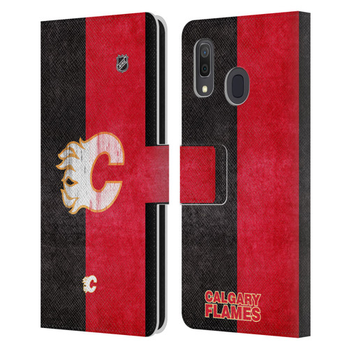 NHL Calgary Flames Half Distressed Leather Book Wallet Case Cover For Samsung Galaxy A33 5G (2022)