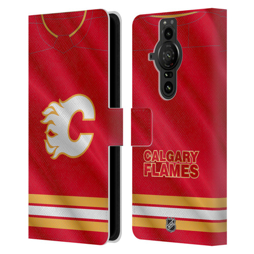 NHL Calgary Flames Jersey Leather Book Wallet Case Cover For Sony Xperia Pro-I