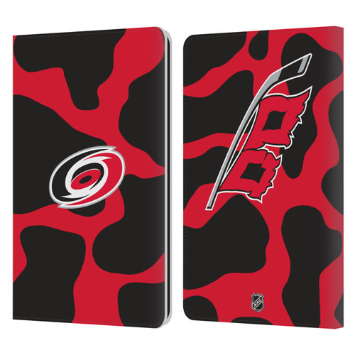 NHL Carolina Hurricanes Cow Pattern Leather Book Wallet Case Cover For Amazon Kindle Paperwhite 1 / 2 / 3