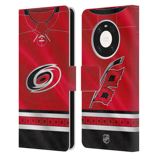 NHL Carolina Hurricanes Jersey Leather Book Wallet Case Cover For Huawei Mate 40 Pro 5G