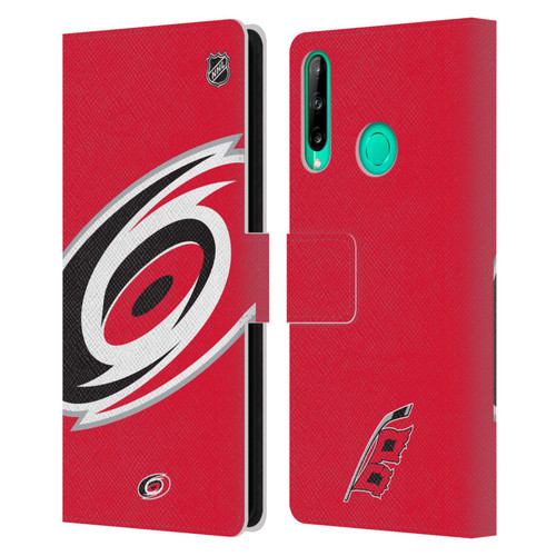 NHL Carolina Hurricanes Oversized Leather Book Wallet Case Cover For Huawei P40 lite E