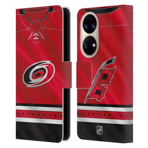NHL Carolina Hurricanes Jersey Leather Book Wallet Case Cover For Huawei P50
