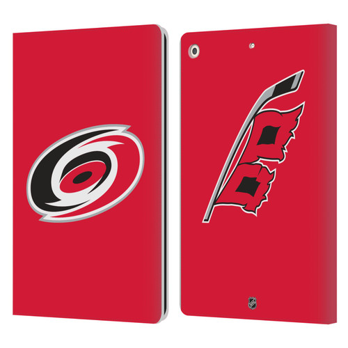 NHL Carolina Hurricanes Plain Leather Book Wallet Case Cover For Apple iPad 10.2 2019/2020/2021