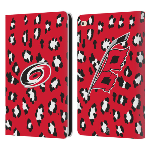 NHL Carolina Hurricanes Leopard Patten Leather Book Wallet Case Cover For Apple iPad Air 2 (2014)