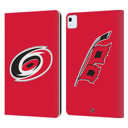 NHL Carolina Hurricanes Plain Leather Book Wallet Case Cover For Apple iPad Air 11 2020/2022/2024