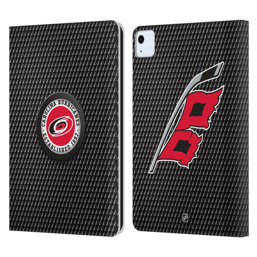 NHL Carolina Hurricanes Puck Texture Leather Book Wallet Case Cover For Apple iPad Air 11 2020/2022/2024