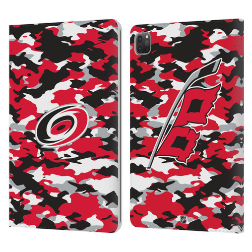 NHL Carolina Hurricanes Camouflage Leather Book Wallet Case Cover For Apple iPad Pro 11 2020 / 2021 / 2022