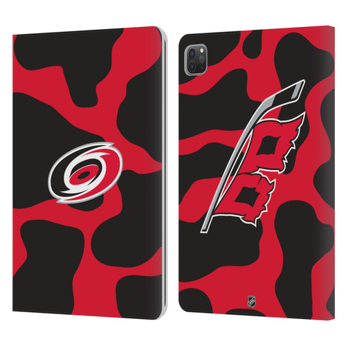 NHL Carolina Hurricanes Cow Pattern Leather Book Wallet Case Cover For Apple iPad Pro 11 2020 / 2021 / 2022