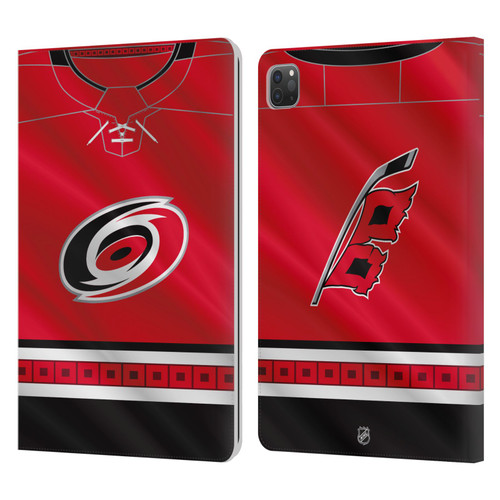 NHL Carolina Hurricanes Jersey Leather Book Wallet Case Cover For Apple iPad Pro 11 2020 / 2021 / 2022