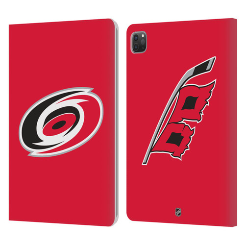 NHL Carolina Hurricanes Plain Leather Book Wallet Case Cover For Apple iPad Pro 11 2020 / 2021 / 2022