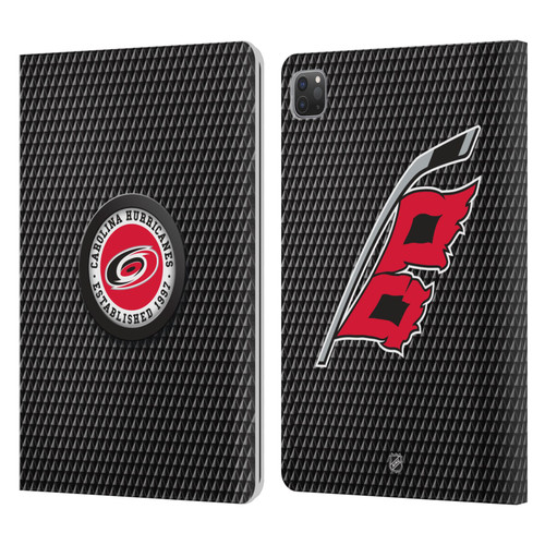 NHL Carolina Hurricanes Puck Texture Leather Book Wallet Case Cover For Apple iPad Pro 11 2020 / 2021 / 2022