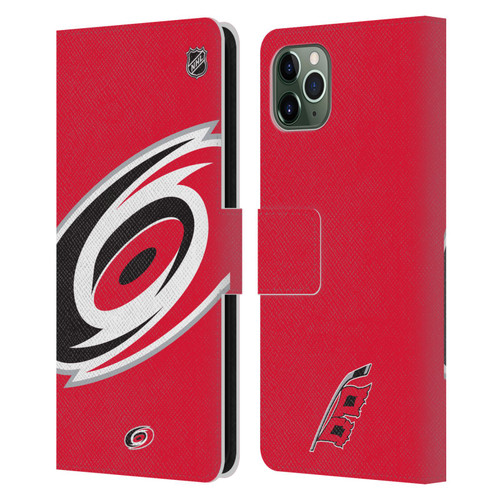 NHL Carolina Hurricanes Oversized Leather Book Wallet Case Cover For Apple iPhone 11 Pro Max