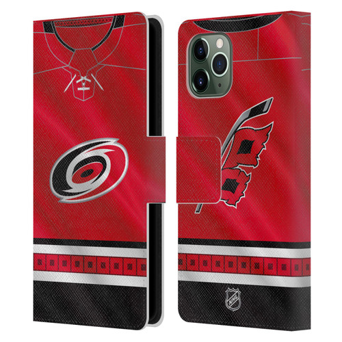 NHL Carolina Hurricanes Jersey Leather Book Wallet Case Cover For Apple iPhone 11 Pro