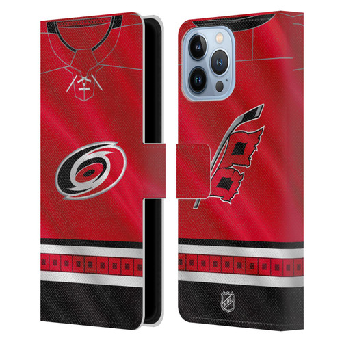 NHL Carolina Hurricanes Jersey Leather Book Wallet Case Cover For Apple iPhone 13 Pro Max