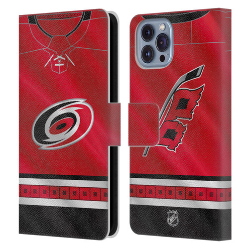 NHL Carolina Hurricanes Jersey Leather Book Wallet Case Cover For Apple iPhone 14