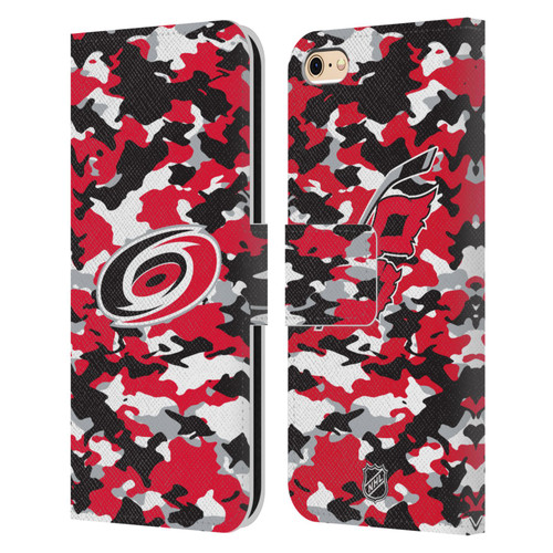 NHL Carolina Hurricanes Camouflage Leather Book Wallet Case Cover For Apple iPhone 6 / iPhone 6s