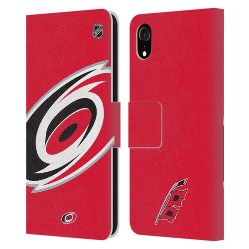 NHL Carolina Hurricanes Oversized Leather Book Wallet Case Cover For Apple iPhone XR