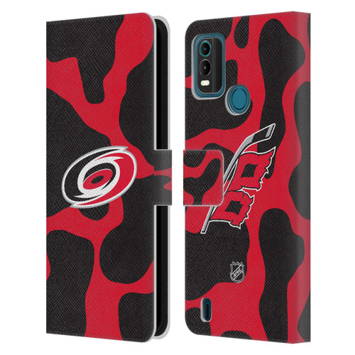 NHL Carolina Hurricanes Cow Pattern Leather Book Wallet Case Cover For Nokia G11 Plus