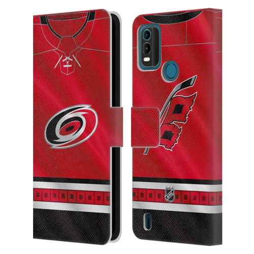 NHL Carolina Hurricanes Jersey Leather Book Wallet Case Cover For Nokia G11 Plus