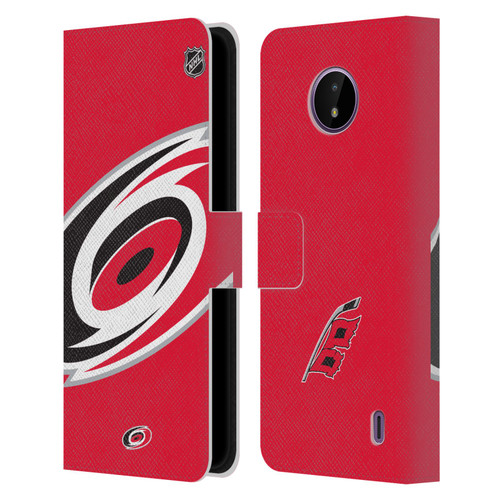 NHL Carolina Hurricanes Oversized Leather Book Wallet Case Cover For Nokia C10 / C20