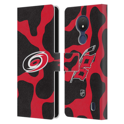 NHL Carolina Hurricanes Cow Pattern Leather Book Wallet Case Cover For Nokia C21