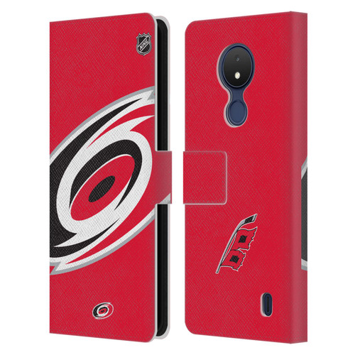 NHL Carolina Hurricanes Oversized Leather Book Wallet Case Cover For Nokia C21
