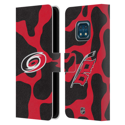 NHL Carolina Hurricanes Cow Pattern Leather Book Wallet Case Cover For Nokia XR20