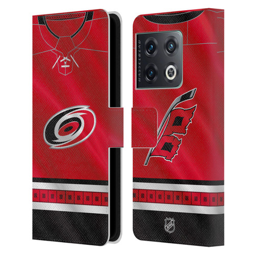 NHL Carolina Hurricanes Jersey Leather Book Wallet Case Cover For OnePlus 10 Pro