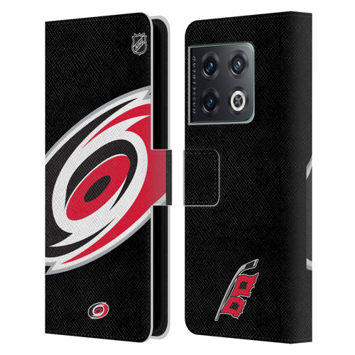 NHL Carolina Hurricanes Oversized Leather Book Wallet Case Cover For OnePlus 10 Pro