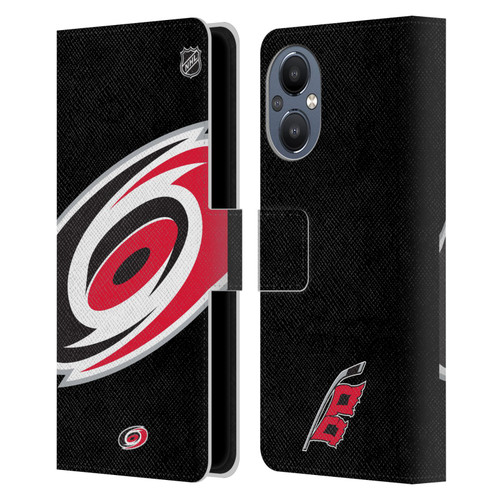 NHL Carolina Hurricanes Oversized Leather Book Wallet Case Cover For OnePlus Nord N20 5G