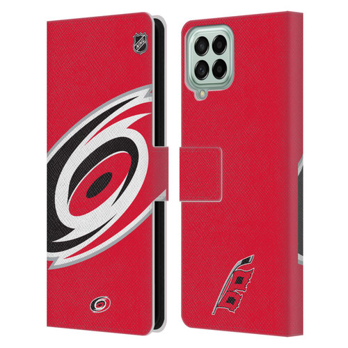 NHL Carolina Hurricanes Oversized Leather Book Wallet Case Cover For Samsung Galaxy M53 (2022)