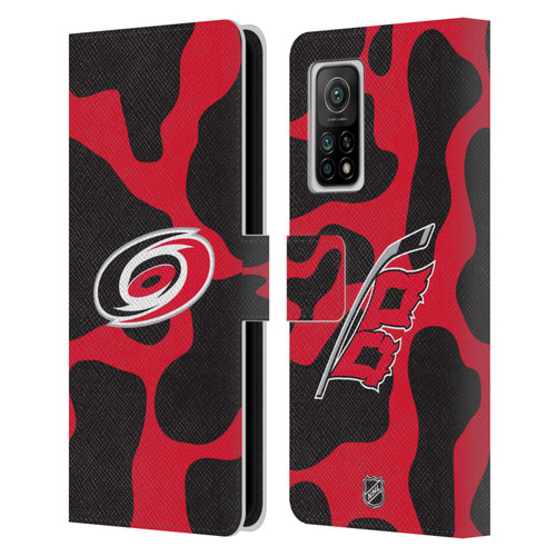 NHL Carolina Hurricanes Cow Pattern Leather Book Wallet Case Cover For Xiaomi Mi 10T 5G