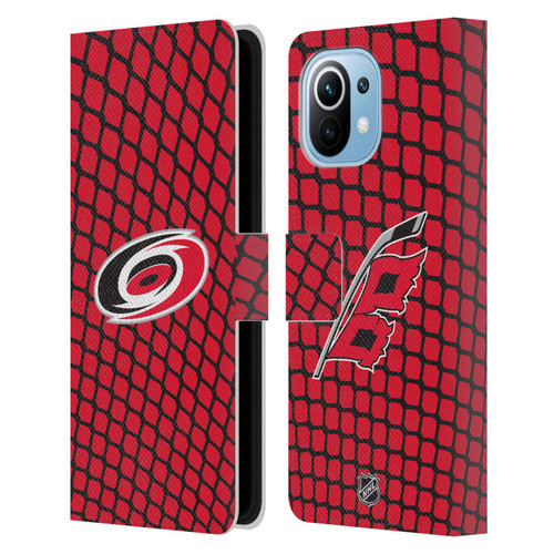 NHL Carolina Hurricanes Net Pattern Leather Book Wallet Case Cover For Xiaomi Mi 11