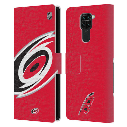 NHL Carolina Hurricanes Oversized Leather Book Wallet Case Cover For Xiaomi Redmi Note 9 / Redmi 10X 4G
