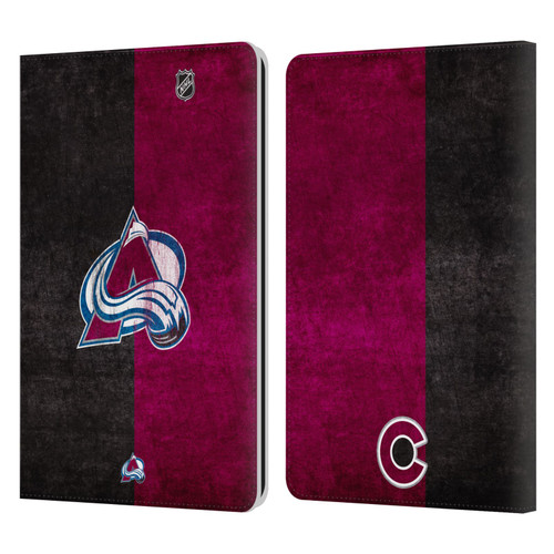 NHL Colorado Avalanche Half Distressed Leather Book Wallet Case Cover For Amazon Kindle Paperwhite 1 / 2 / 3