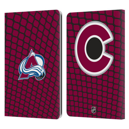 NHL Colorado Avalanche Net Pattern Leather Book Wallet Case Cover For Amazon Kindle Paperwhite 1 / 2 / 3