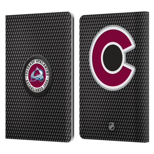 NHL Colorado Avalanche Puck Texture Leather Book Wallet Case Cover For Amazon Kindle Paperwhite 1 / 2 / 3