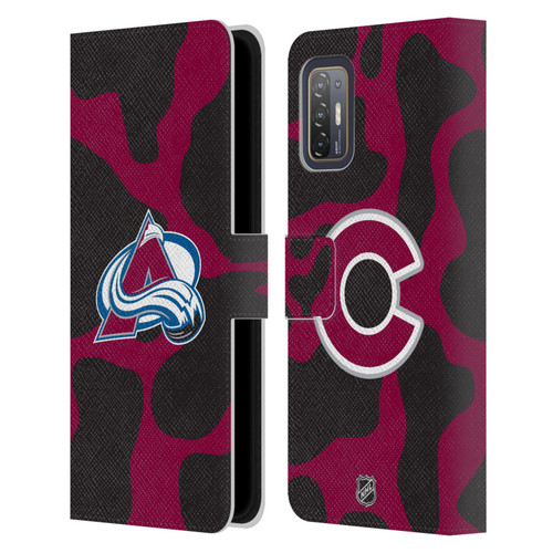 NHL Colorado Avalanche Cow Pattern Leather Book Wallet Case Cover For HTC Desire 21 Pro 5G