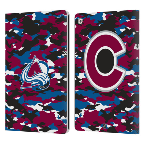 NHL Colorado Avalanche Camouflage Leather Book Wallet Case Cover For Apple iPad 10.2 2019/2020/2021