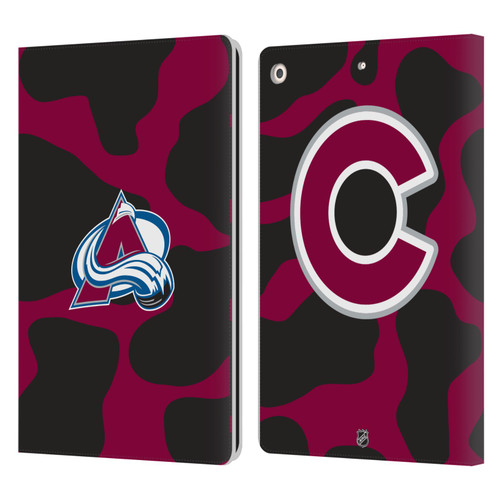 NHL Colorado Avalanche Cow Pattern Leather Book Wallet Case Cover For Apple iPad 10.2 2019/2020/2021