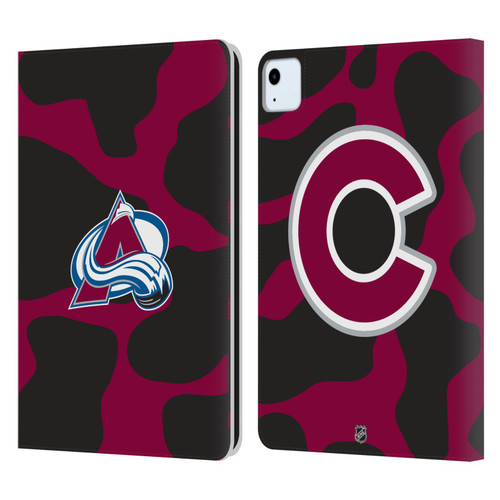 NHL Colorado Avalanche Cow Pattern Leather Book Wallet Case Cover For Apple iPad Air 11 2020/2022/2024