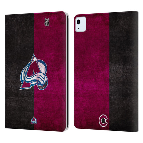 NHL Colorado Avalanche Half Distressed Leather Book Wallet Case Cover For Apple iPad Air 2020 / 2022
